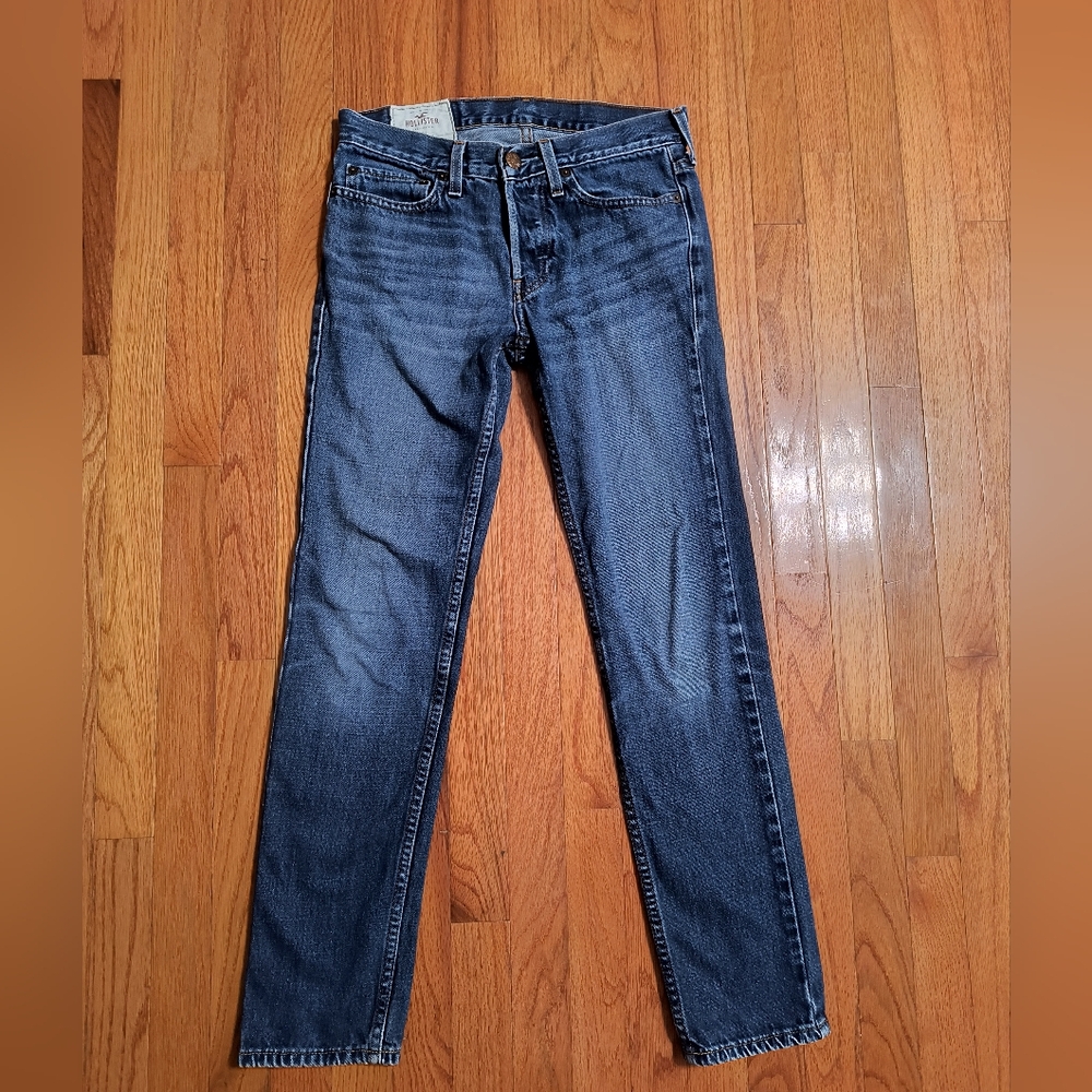 3/$10⭐ Hollister Button Fly Mid-Rise Straight Leg Blue Jeans, Women's 28"x30"